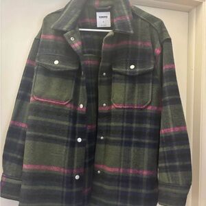 Sonoma Green and Pink Plaid Shirt